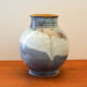 Enamelled ceramic ball vase signed