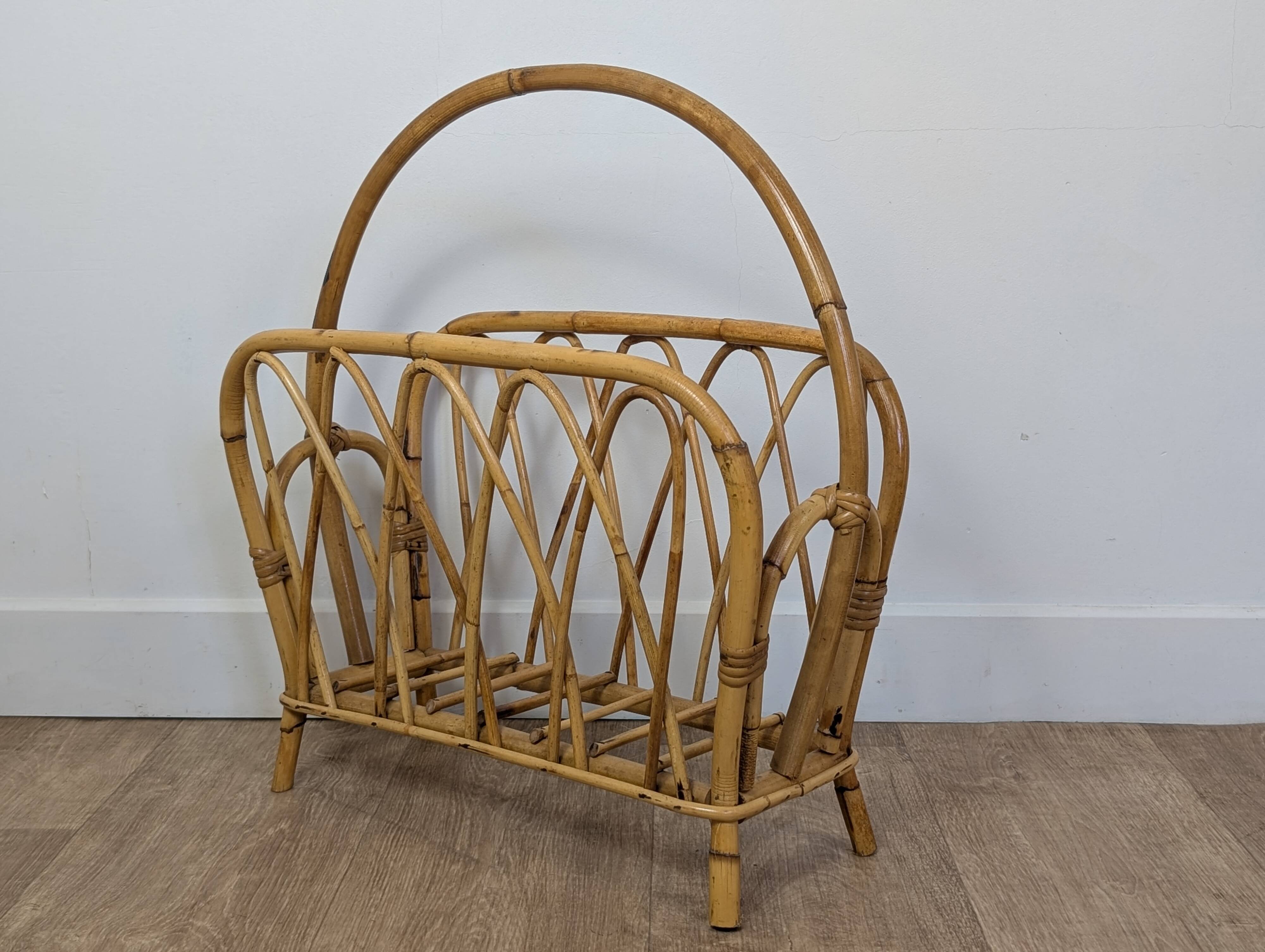 Rattan magazine rack