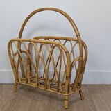 Rattan magazine rack