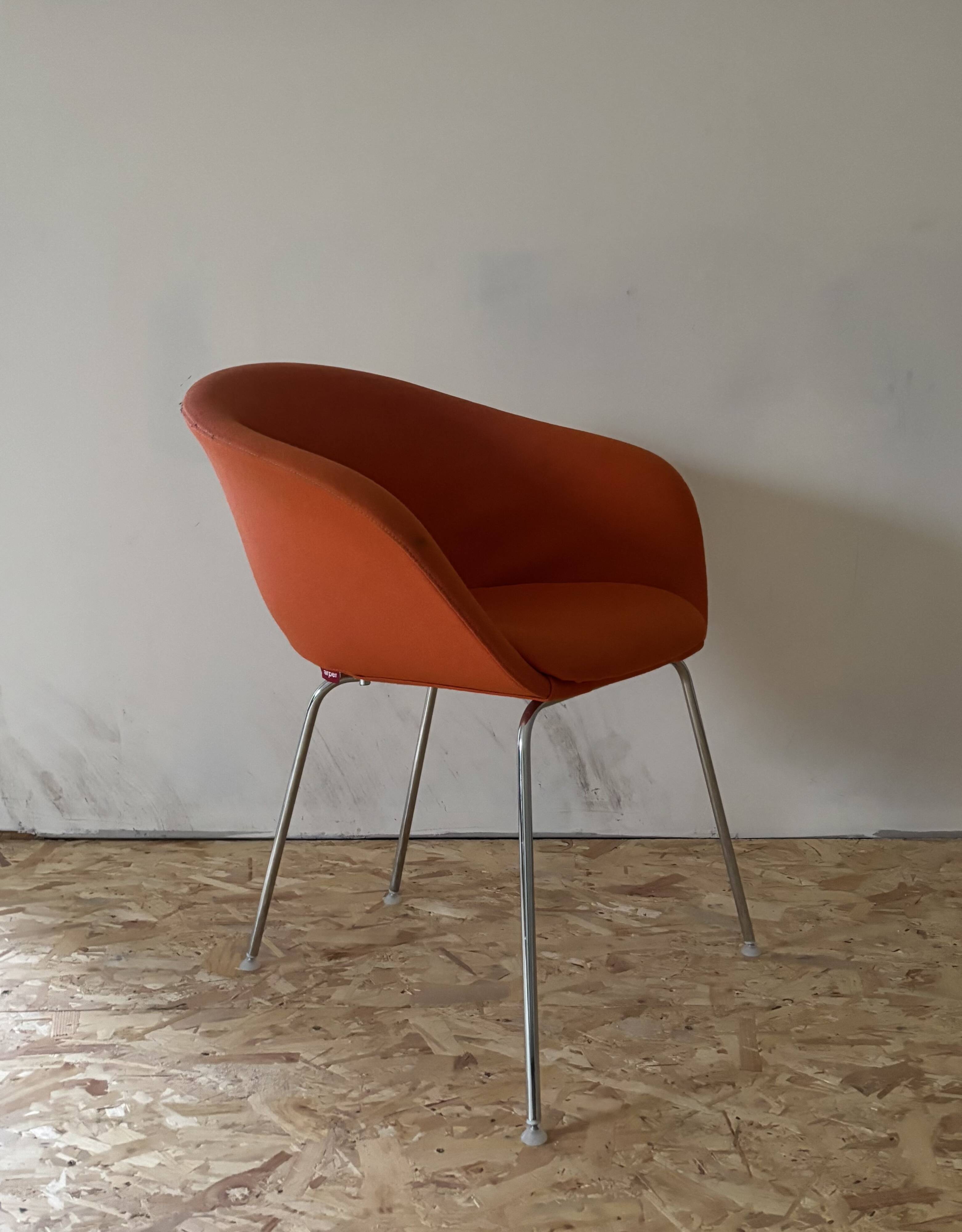 Arper Duna orange armchair