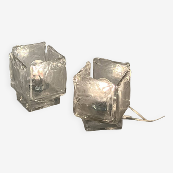 Murano Glass Table Lamps by Vetrerie Toso, 1970s, Set of 2