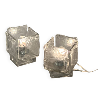 Murano Glass Table Lamps by Vetrerie Toso, 1970s, Set of 2
