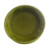 set of 6 flat plates 1960 in green faience