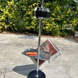 Cendrier sur Pied Vintage Années 70 - Tablette & Porte Revues/Journaux