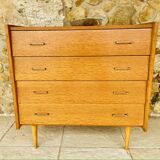 Vintage 4-drawer chest of drawers by Capelle, circa 1960s