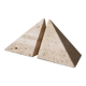 Pyramid shaped travertine bookends