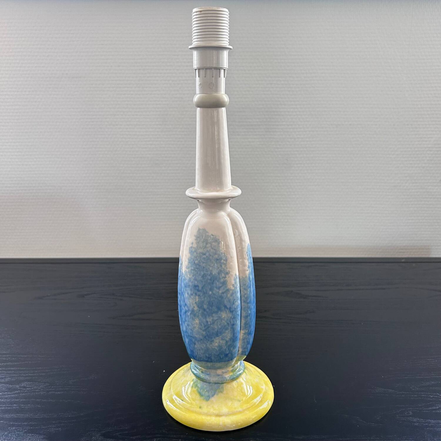 Yellow and blue ceramic lamp