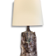 Large glazed ceramic anthropomorphic vase mounted in lamp 1970