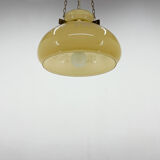 1950's Glass & Brass Pendant Light