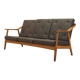 Oak leather sofa by Brockmann Petersen, Danish design 1970s