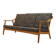 Oak leather sofa by Brockmann Petersen, Danish design 1970s