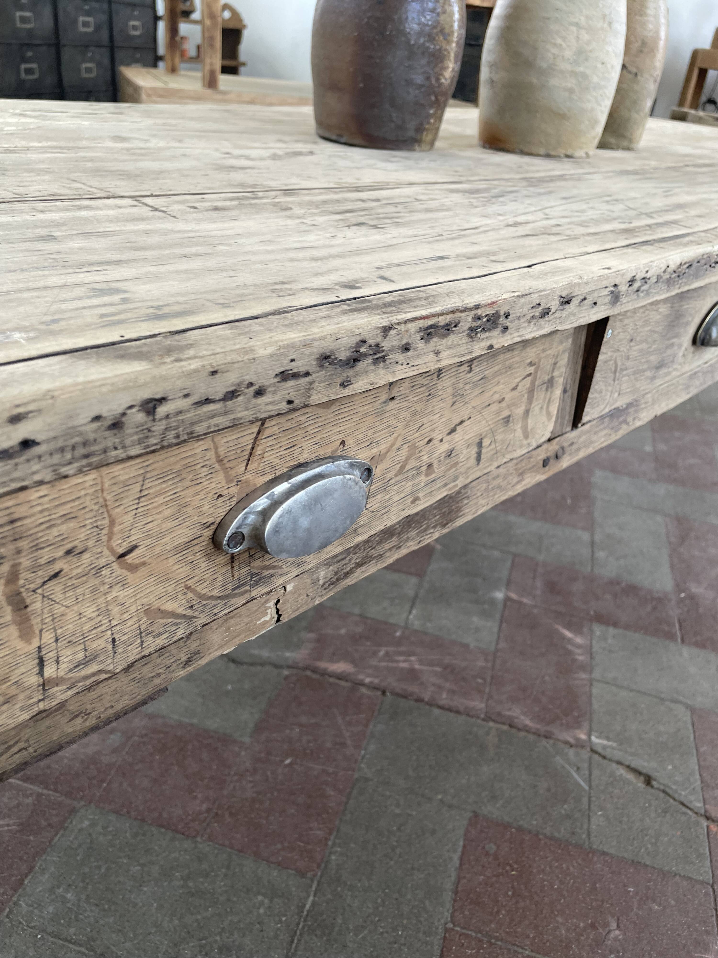Large farmhouse coffee table with 8 drawers