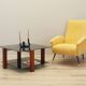 Yellow armchair, Italian design, 1970s, production: Italy