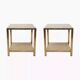 Pair of travertine and 24-carat gold-plated end tables
