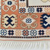 7x9 Peach Navy Blue Oushak Area Rug, 202x284Cm