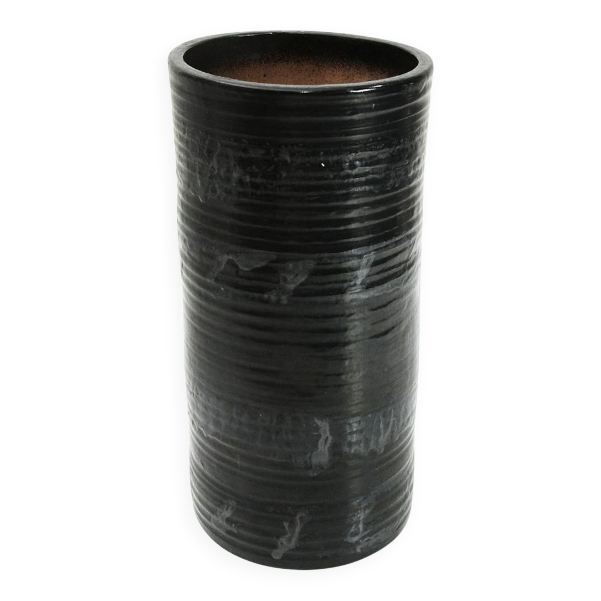 Black ceramic vase from mid-century Italian, 1960s.