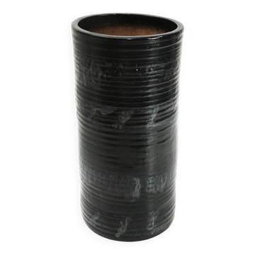 Black ceramic vase from mid-century Italian, 1960s.
