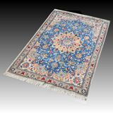 Tapis Persan Nain Iran Laine Et Soie "fait Main - 0.85 X 1.29 Mètres