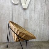 Pair of wicker basket armchairs