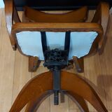 American armchair solid oak and swivel and tilting leather early twentieth fully restored