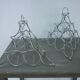 Fruit cut basket made of metal wire, ball feet