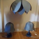 Ensemble de deux lampes et suspension vintage