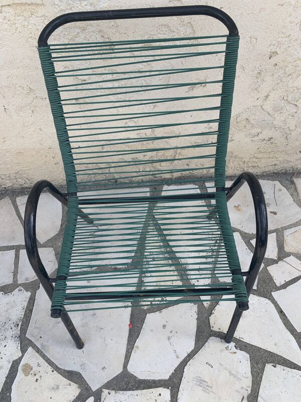 Paire de fauteuils scoubidou