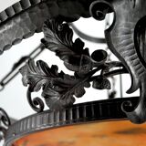 Wrought Iron and Glass Paste Pendant Light, Art Nouveau / Art Deco, Early 20th Century