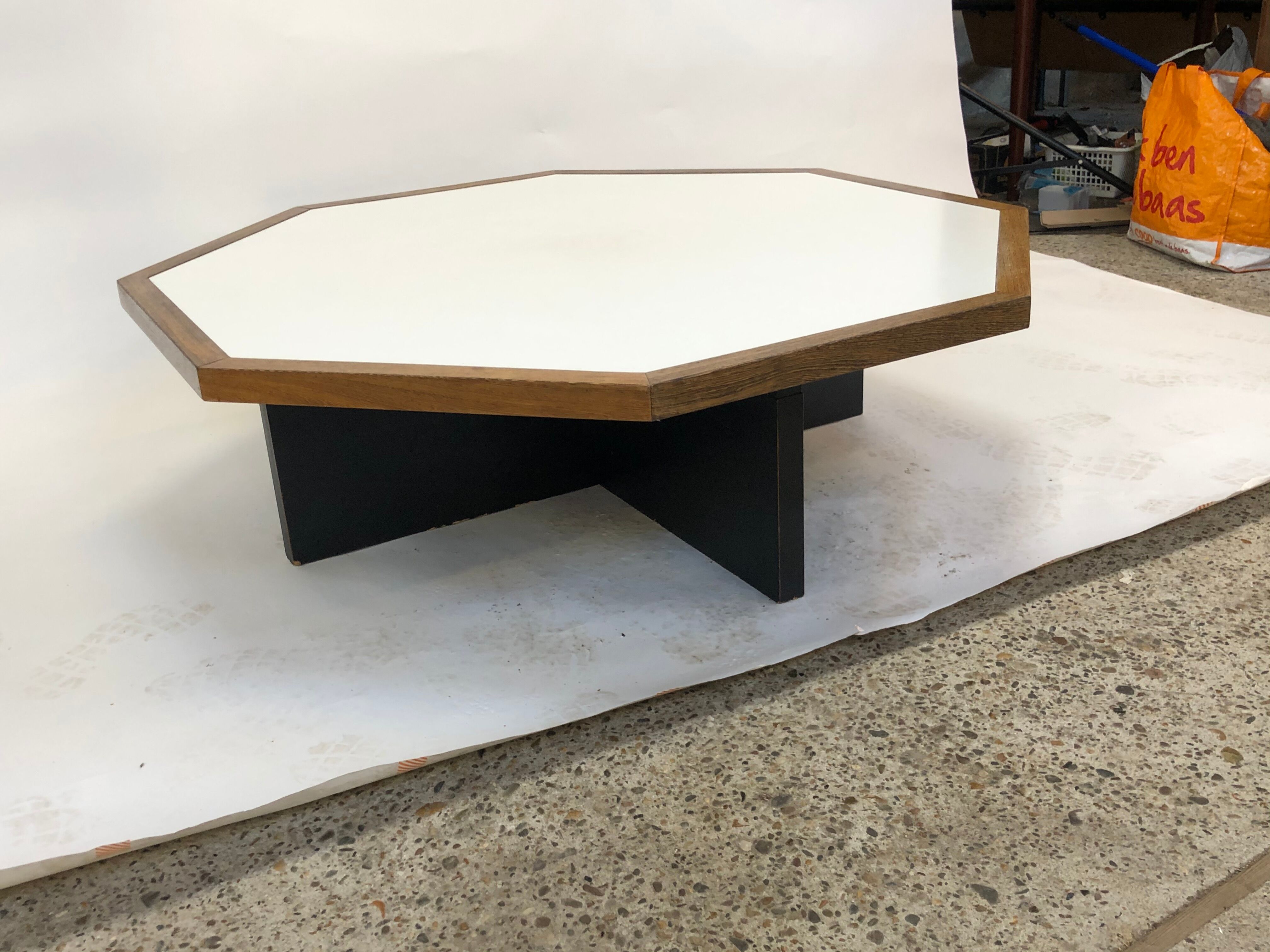 Vintage coffee table wenge hexagon 1960