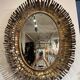 Brutalist brass mirror attributed to Curtis Jere from the 1970s.