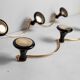 Pair of coat racks 3 hooks 1960 brass and plastic