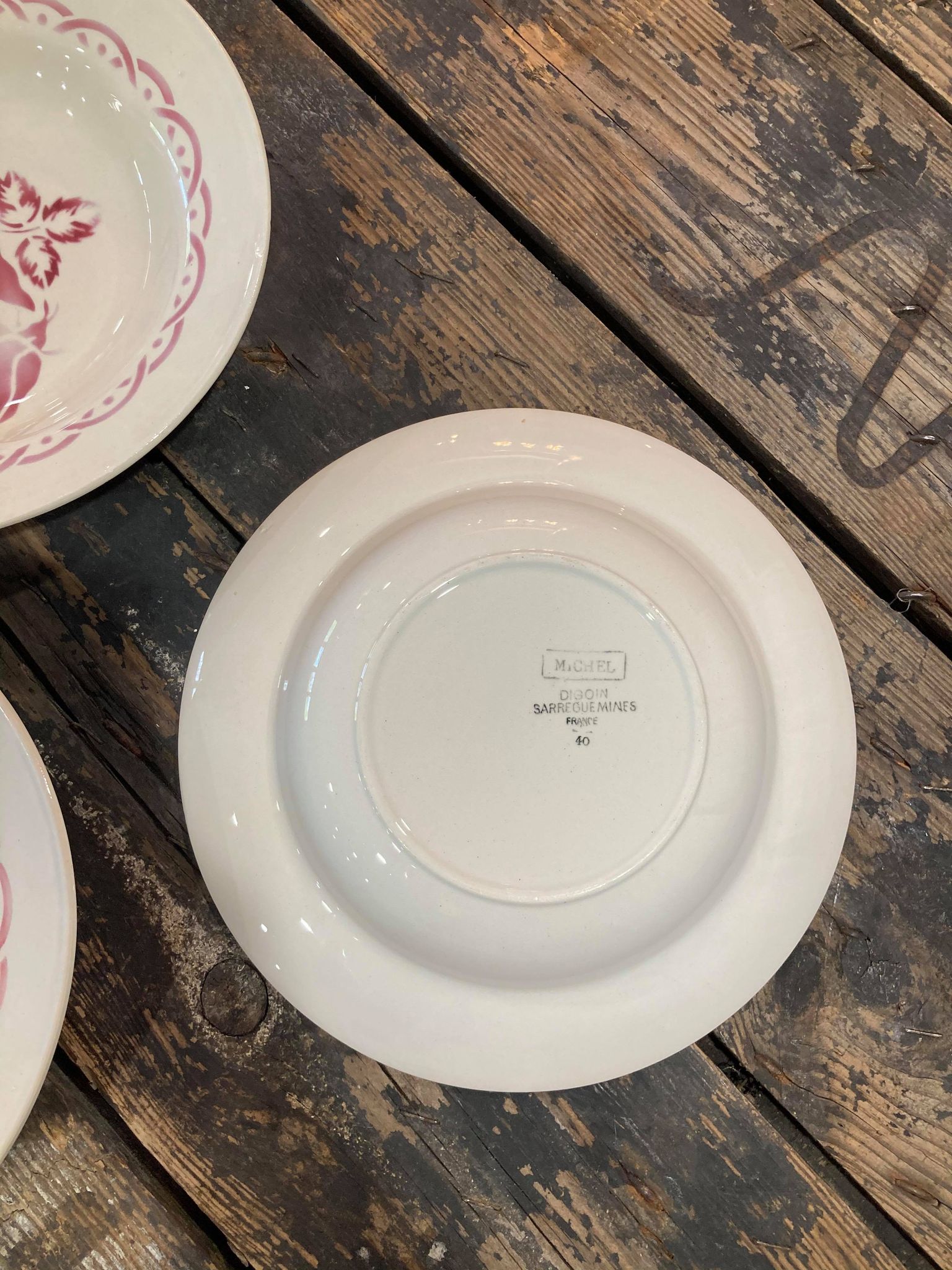 Set of 3 plates Digoin Sarreguemines