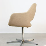 Mid-century beige fabric swivel chair from stol