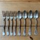 Set of 8 antique silver-plated cutlery pieces
