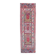 1970s Vintage Turkish Oushak Handmade Wool Cotton Pink Runner Rug 86x286