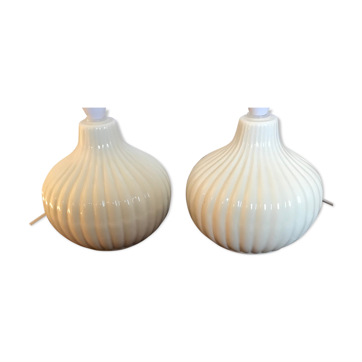 Pair of ceramic bedside lamps
