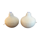 Pair of ceramic bedside lamps