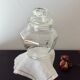 Airtight hexagonal glass jar - vintage