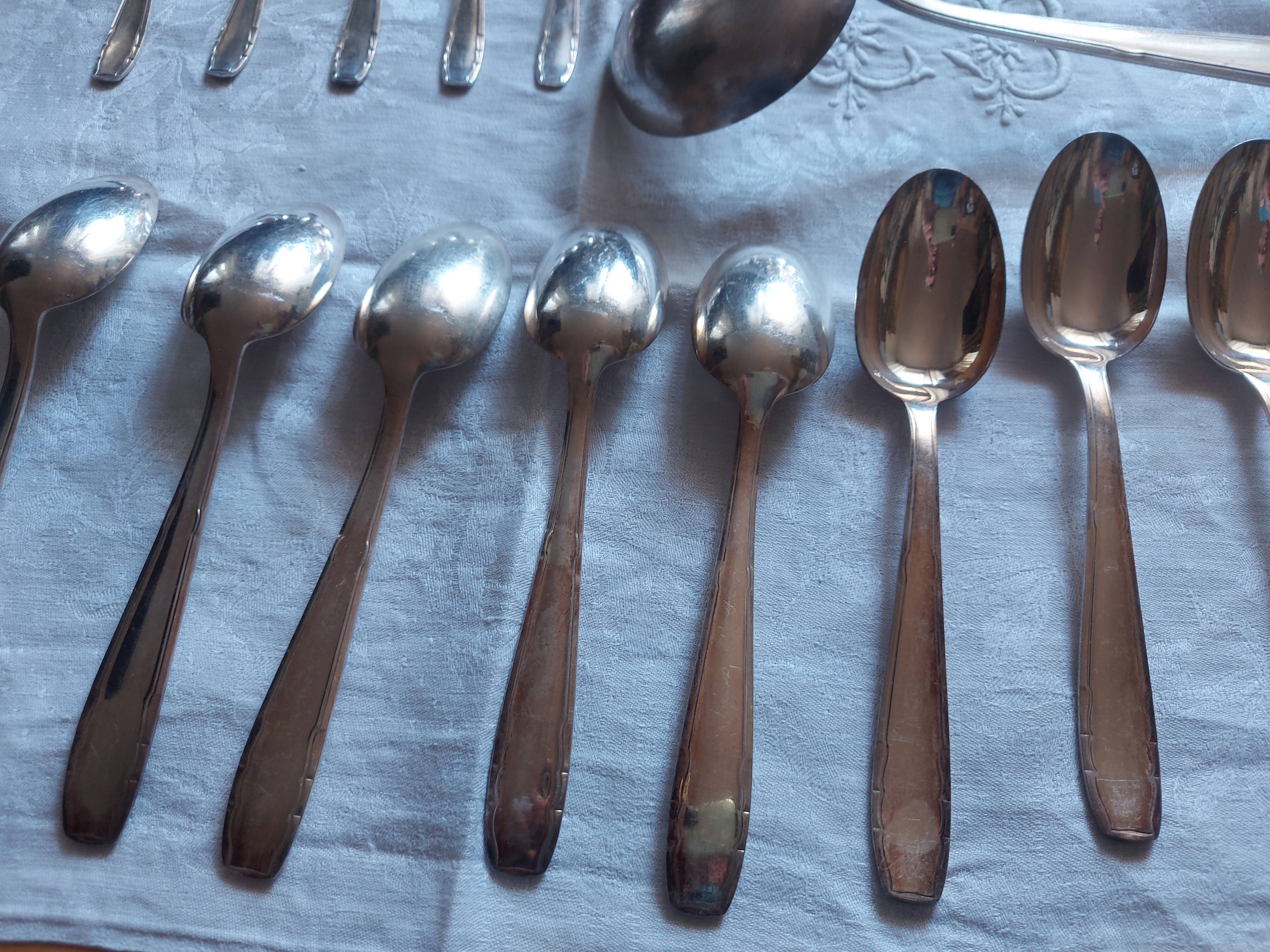 Art deco cutlery set in silver metal rex , 35 pieces