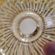 Vintage ceiling lamp in brass and golden/champagne crystal glass 1960s