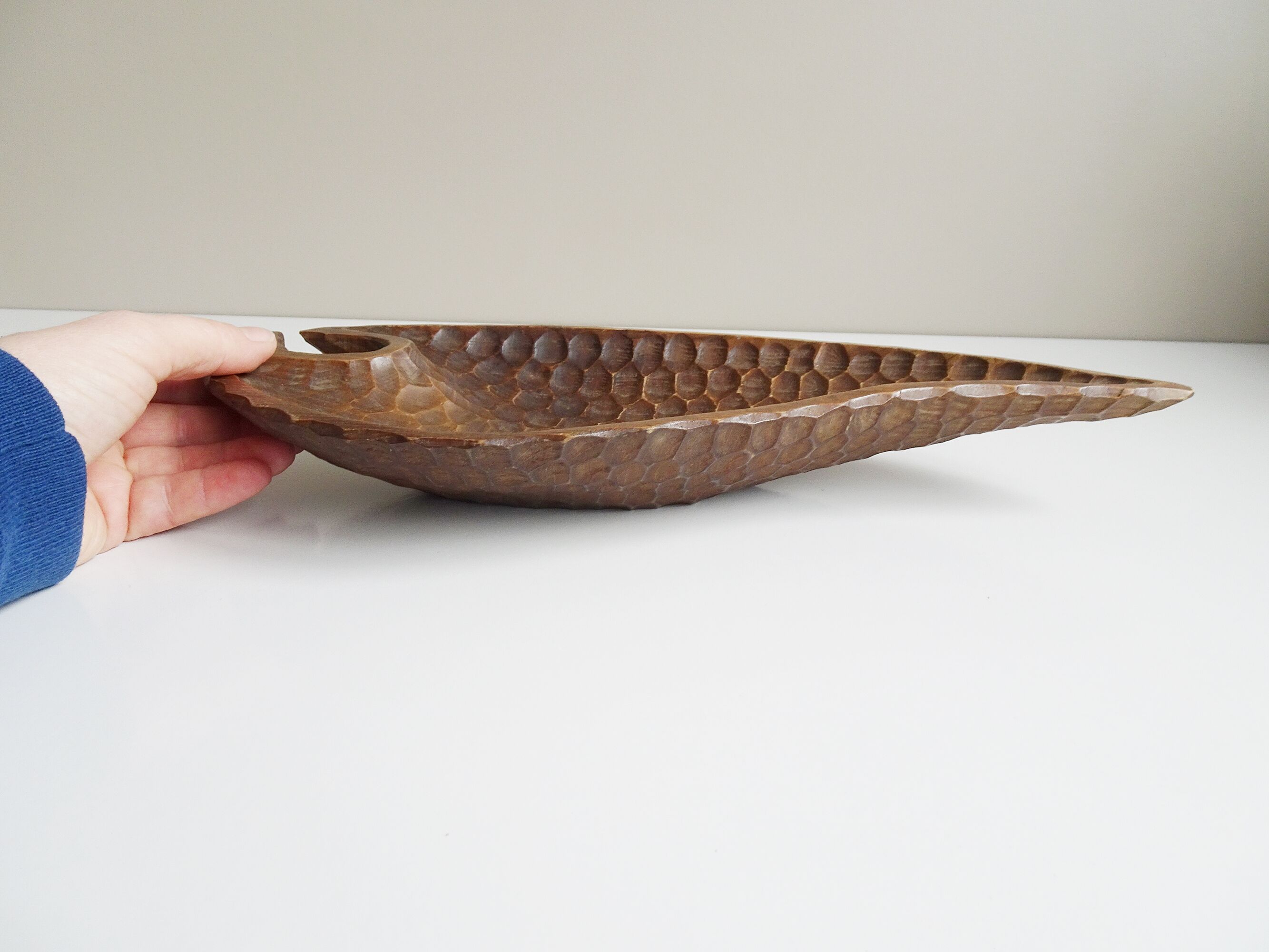 Antique hand-carved wooden bowl