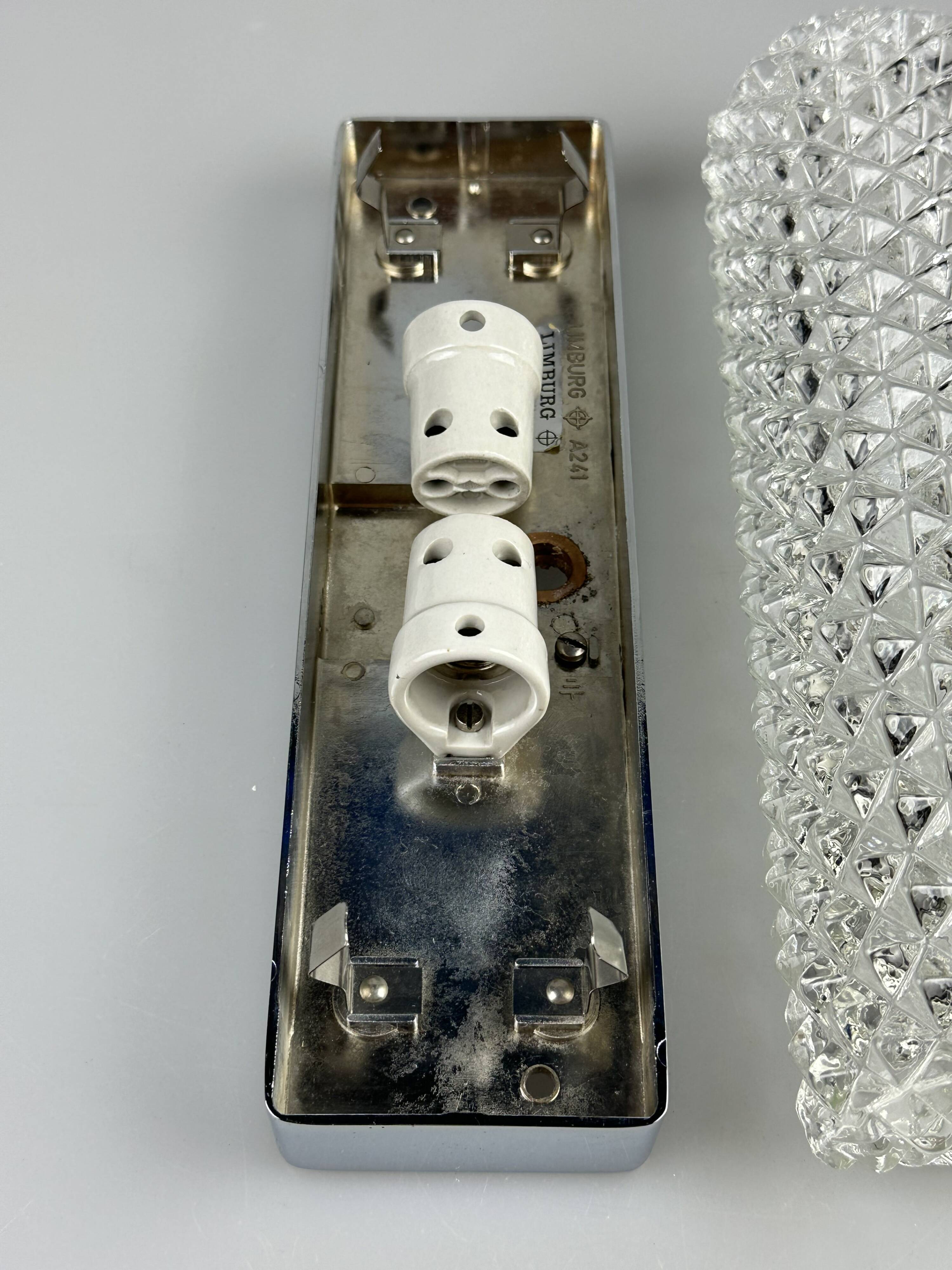 1960s and 1970s Wall Lamp by Glashütte Limburg, Germany, Space Age