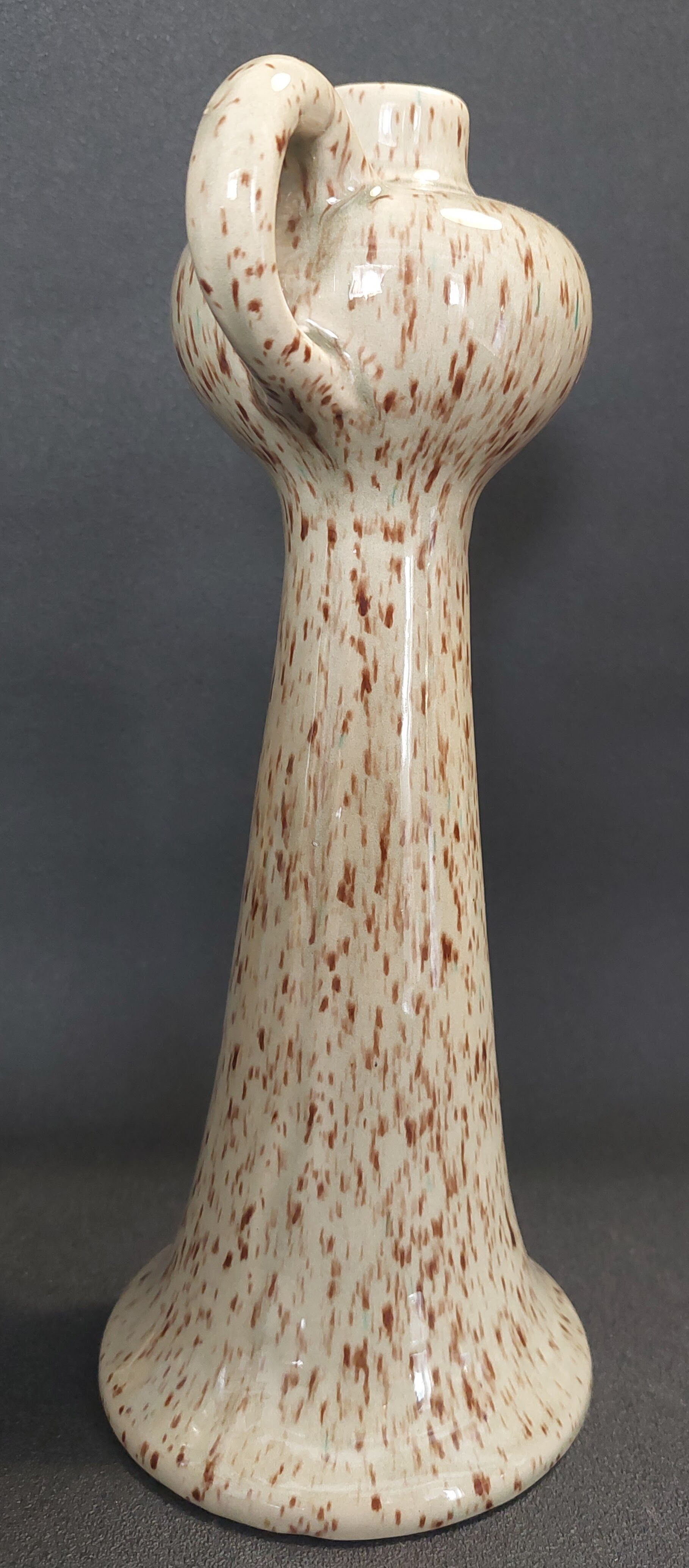 Speckled ceramic soliflore vase, 20th century ceramic.