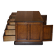 Bureau partenaire double face à deux caissons Gillows Lancaster chêne moucheté