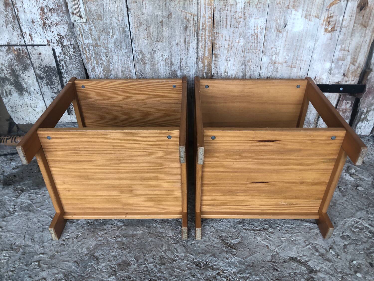 Pair of Vintage Wood Bedside Table #A320