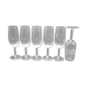 Service of 6 champagne flutes