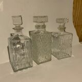3 Selency x Monoprix Croisé Laroche whisky decanters