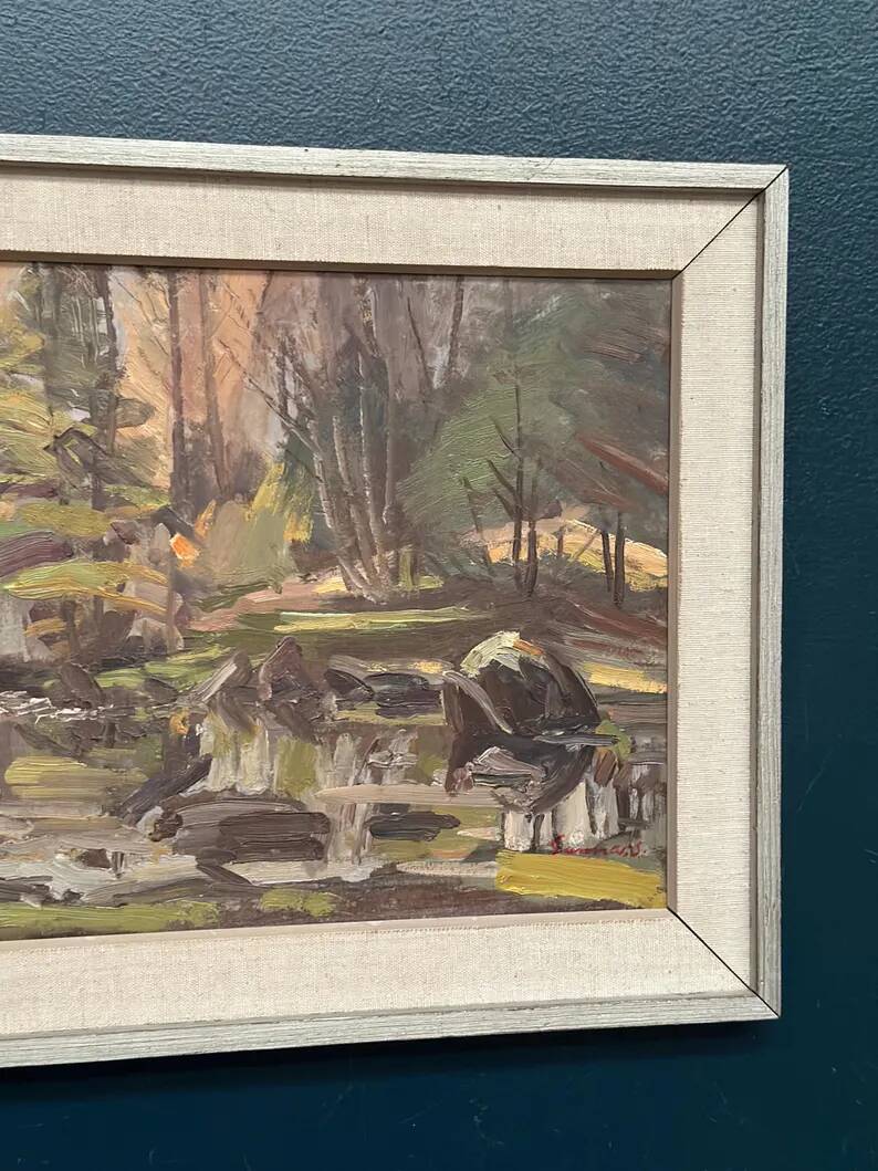 Original Swedish Oil on Panel – “Old Sawmill, Apelnäs Roasjö” by Gunnar Svensson – Dated 1962 – Vintage & Framed