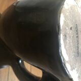 Matte black Vallauris ceramic pitcher