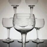 Page 4 of 8 9 guilloché wine glasses, early 20th century